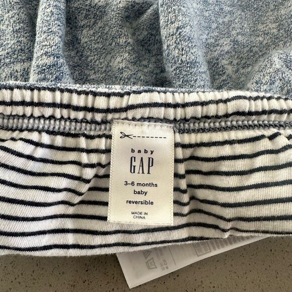 Baby gap reversible baby blue stripped matching set size 3-6 months - Picture 6 of 6